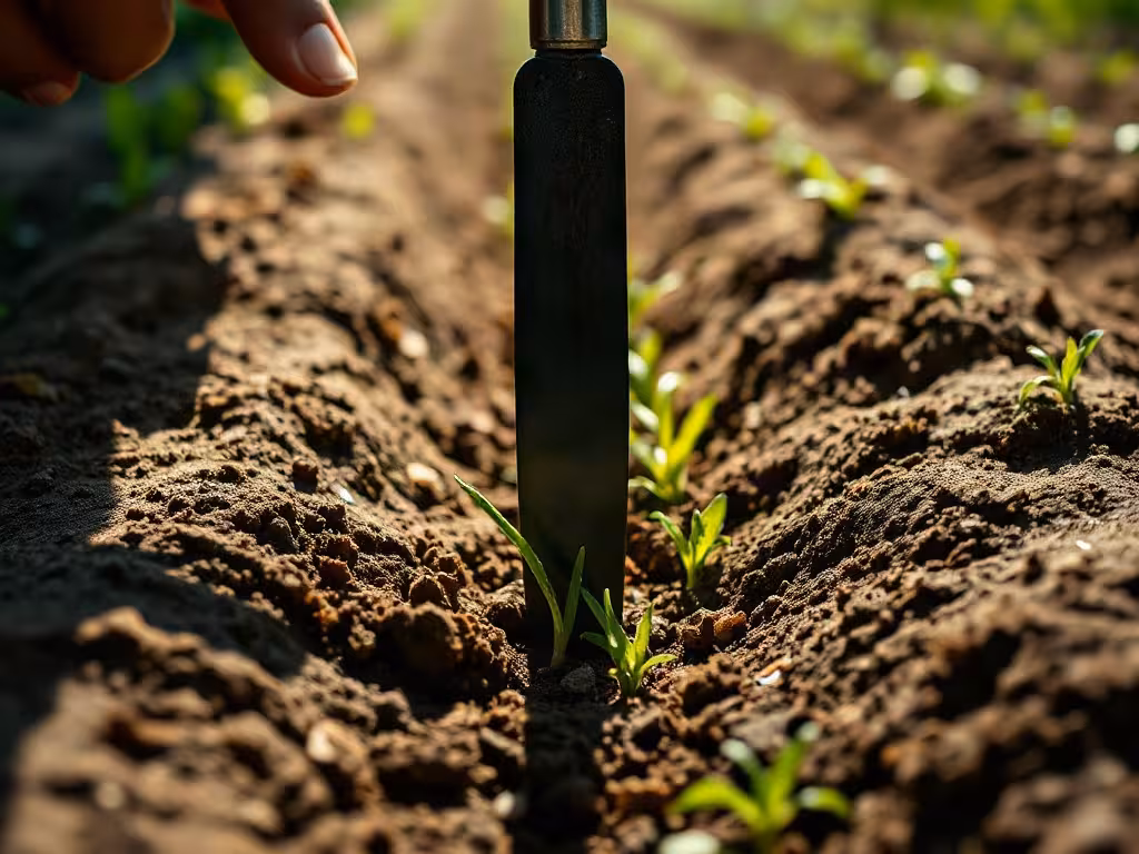 Binette qui sarcle les mauvaises herbes et aère le sol entre les plantules du potager.