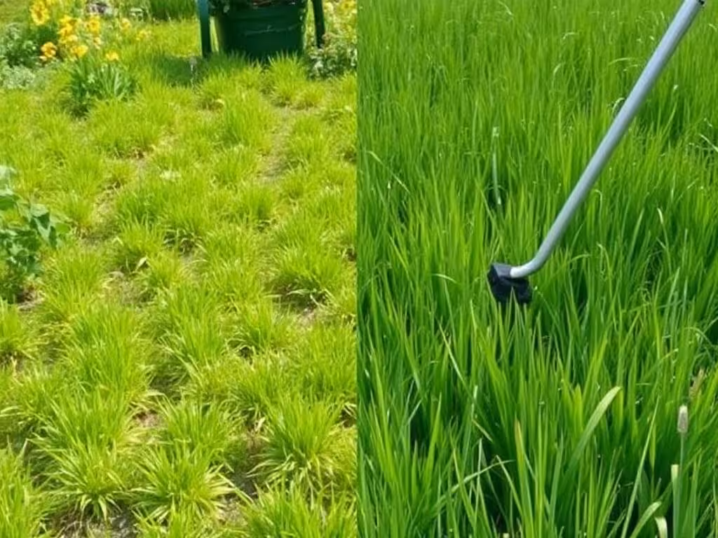 Tonte différenciée : prairie partiellement tondue avec deux hauteurs d'herbe