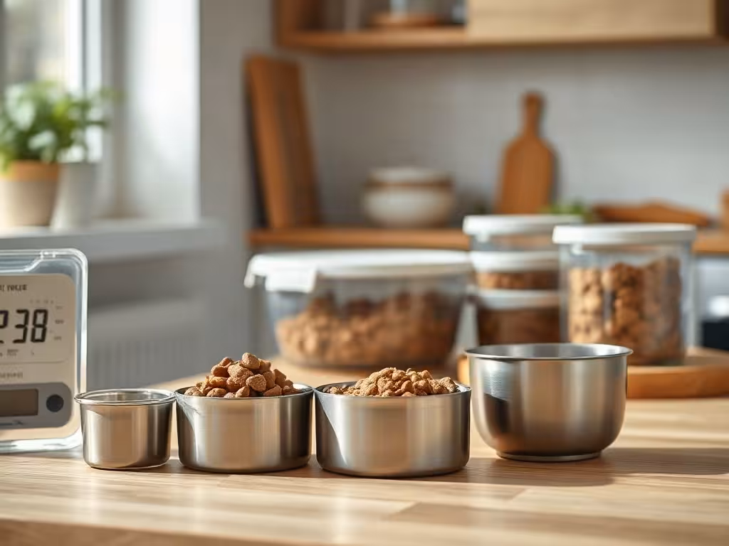 Portions adaptées au poids du chien pour estimer le prix Dogfy Diet mensuel.