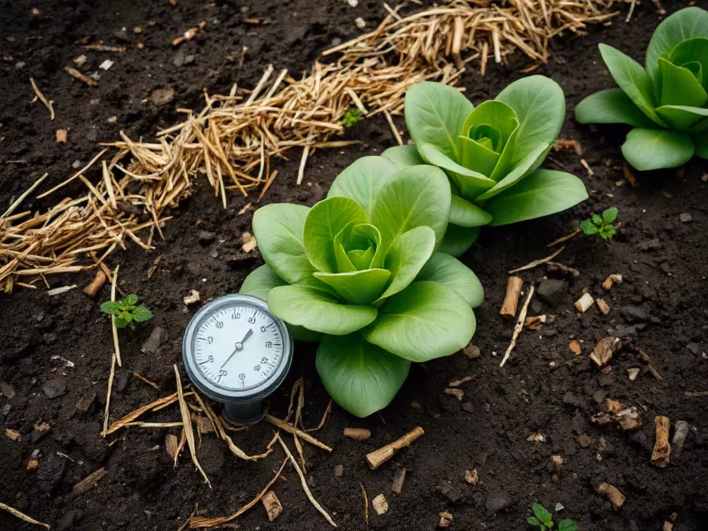 Sol paillé et humide : facteurs abiotiques déterminants pour les légumes du potager.