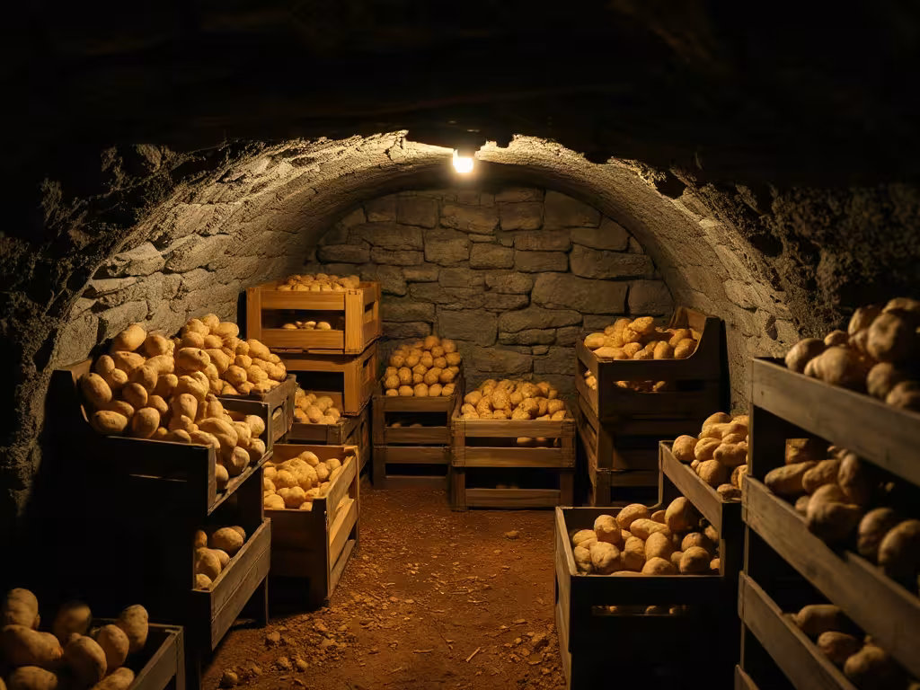 Cave de conservation des pommes de terre : stockage optimal à température fraîche contrôlée