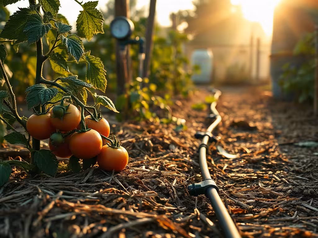 Paillage permanent et goutte-à-goutte pour espacer les arrosages du potager en été