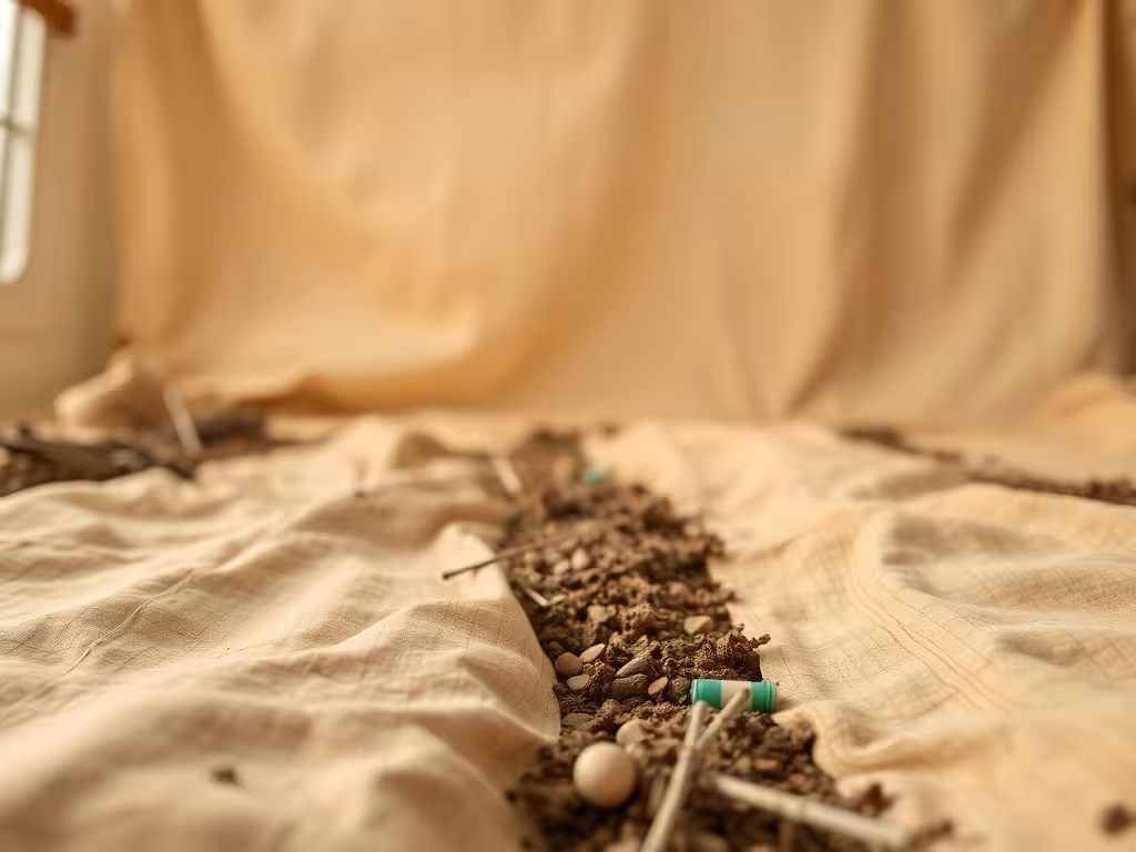 Main tenant du mulch frais (BRF), montrant la texture et qualité du matériau de paillage organique