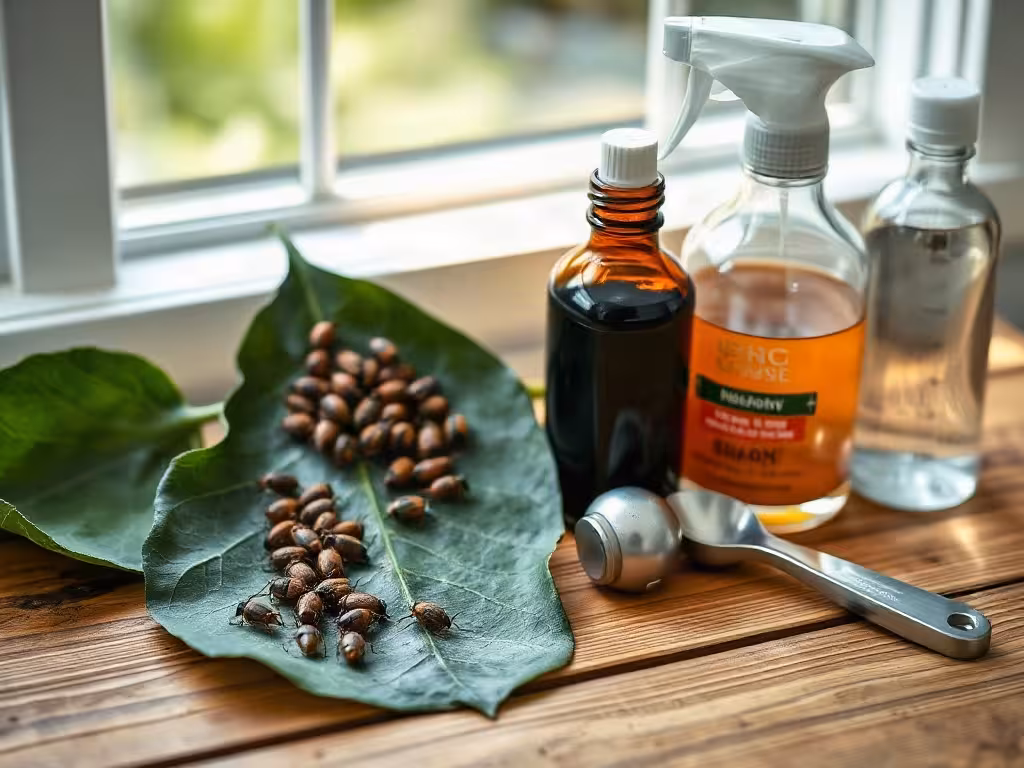 Cochenilles brunes sur feuille et matériel pour traitement au savon noir